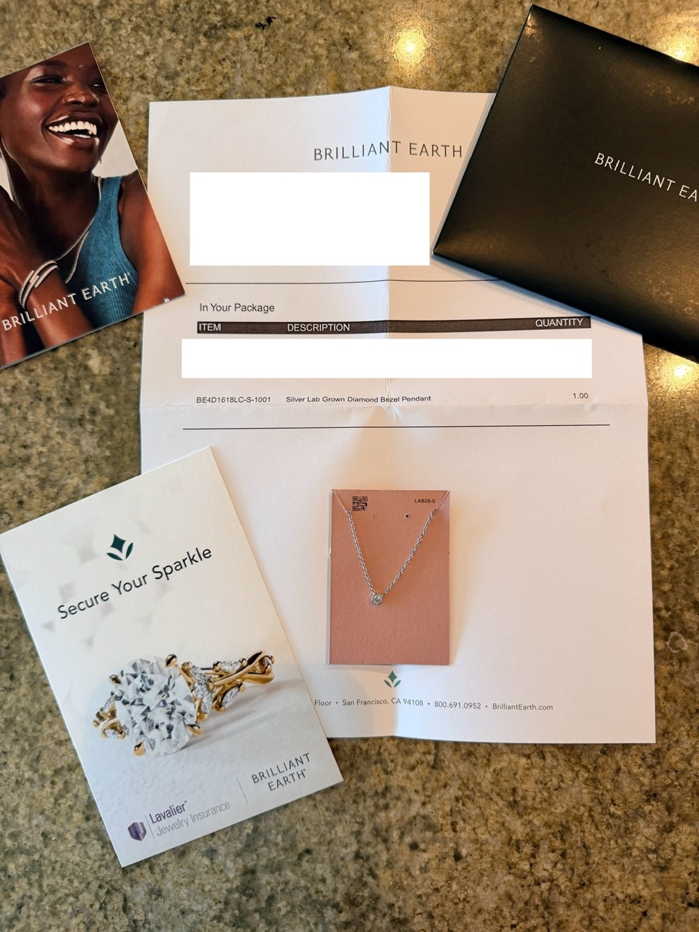 Brilliant Earth Silver Lab Diamond Pendant Necklace